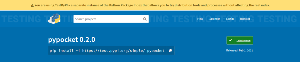 Published package on TestPyPi framework.